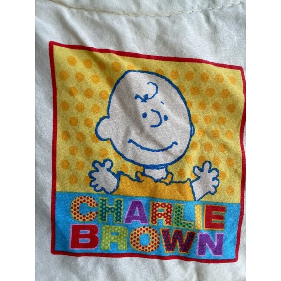 VTG Peanuts Snoopy Friends Comforter Charlie Linus cartoon 80 90s duvet blanket - Picture 9 of 16